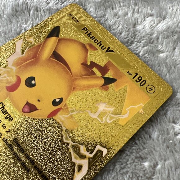 Pokemon Gold Fan Art Pikachu V 190HP 043/185 - Picture 6 of 10